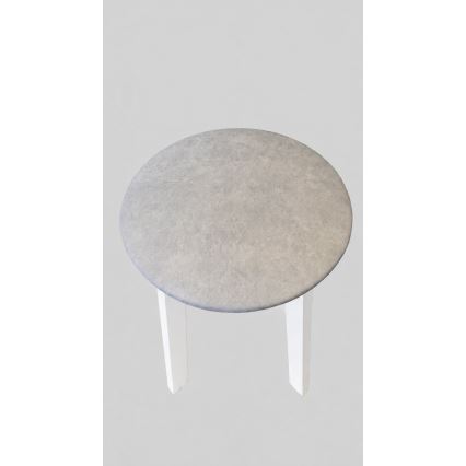 Taburet KUBE priemer 36 cm biela/krémová