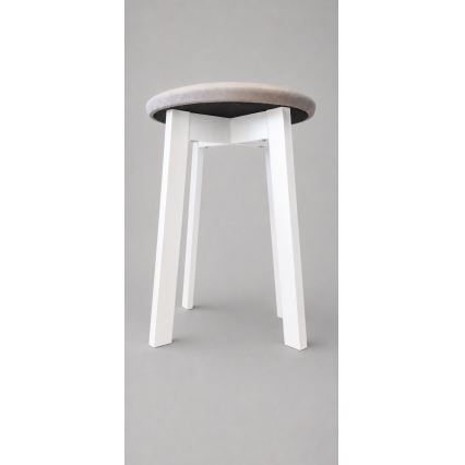Taburet KUBE priemer 36 cm biela/krémová