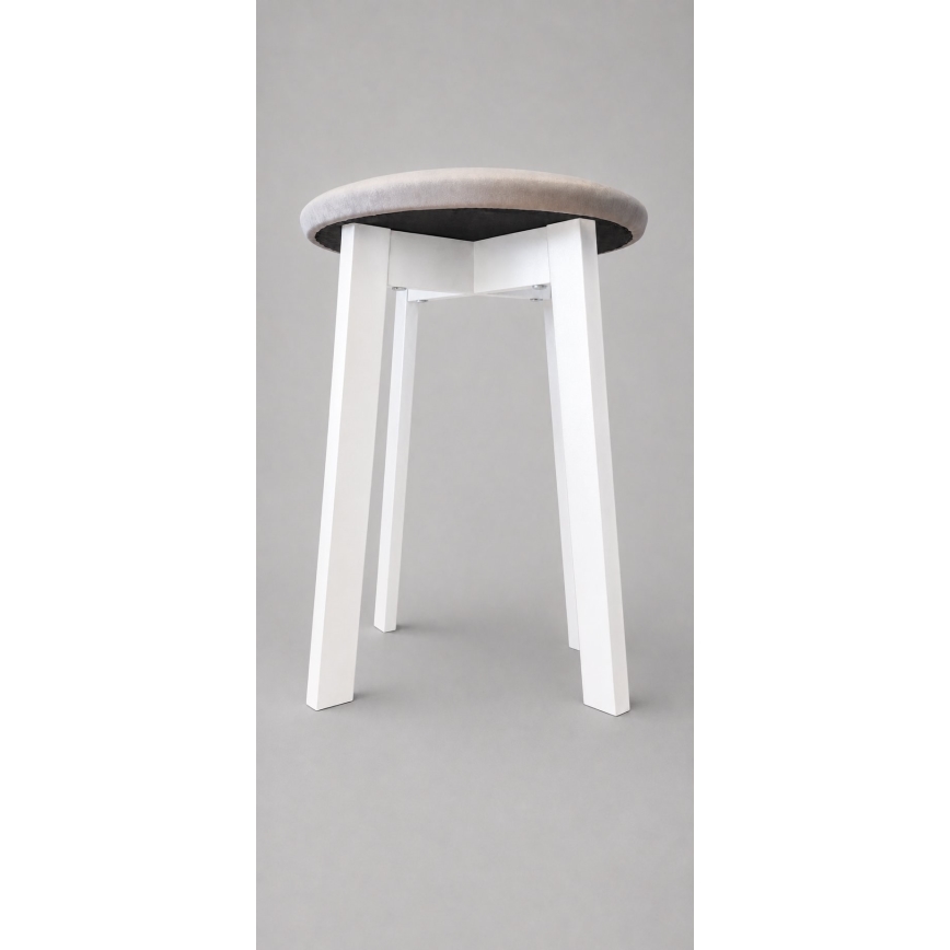 Taburet KUBE priemer 36 cm biela/krémová