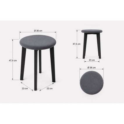 Taburet KUBE priemer 36 cm biela/krémová