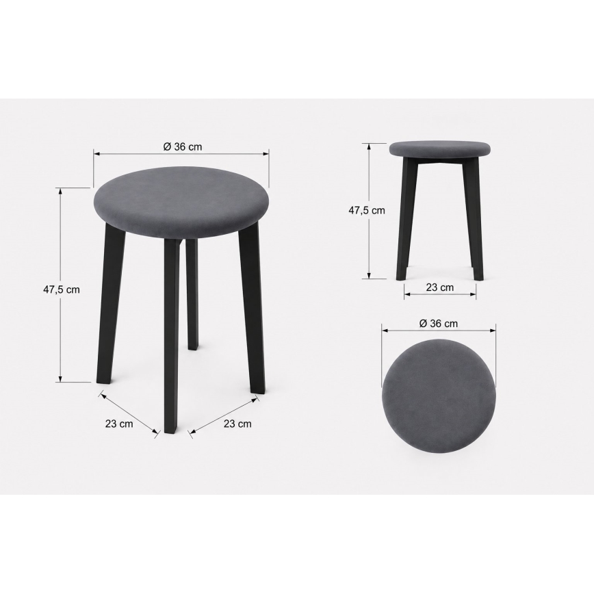 Taburet KUBE priemer 36 cm biela/krémová