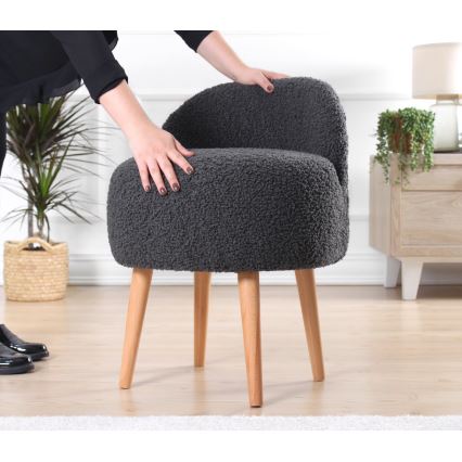 Taburet MIKI, pr. 46 cm, tmavosivý