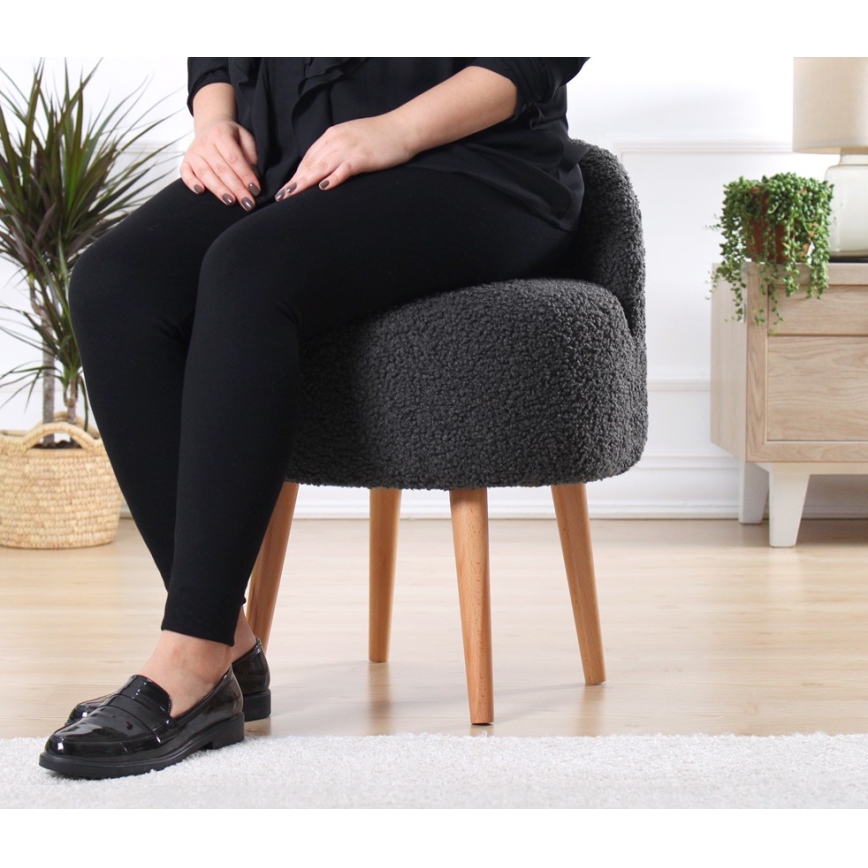 Taburet MIKI, pr. 46 cm, tmavosivý