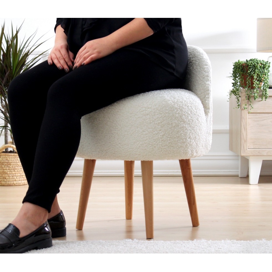 Taburet MIKI, priemer 46 cm, biela