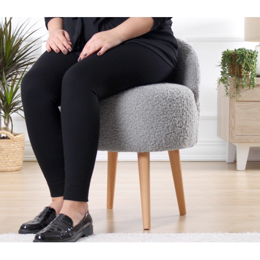 Taburet MIKI, priemer 46 cm, sivý