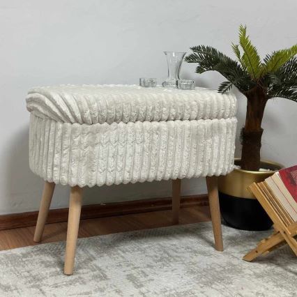 Taburet MOLIS 35x60 cm biela