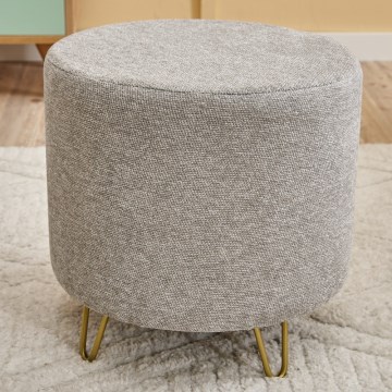 Taburet NANI, priemer 40 cm, krémový