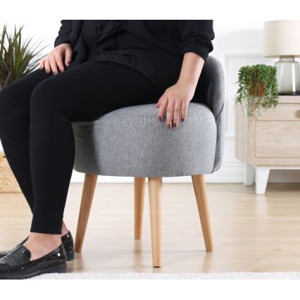 Taburet NIKI, priemer 46 cm, sivý