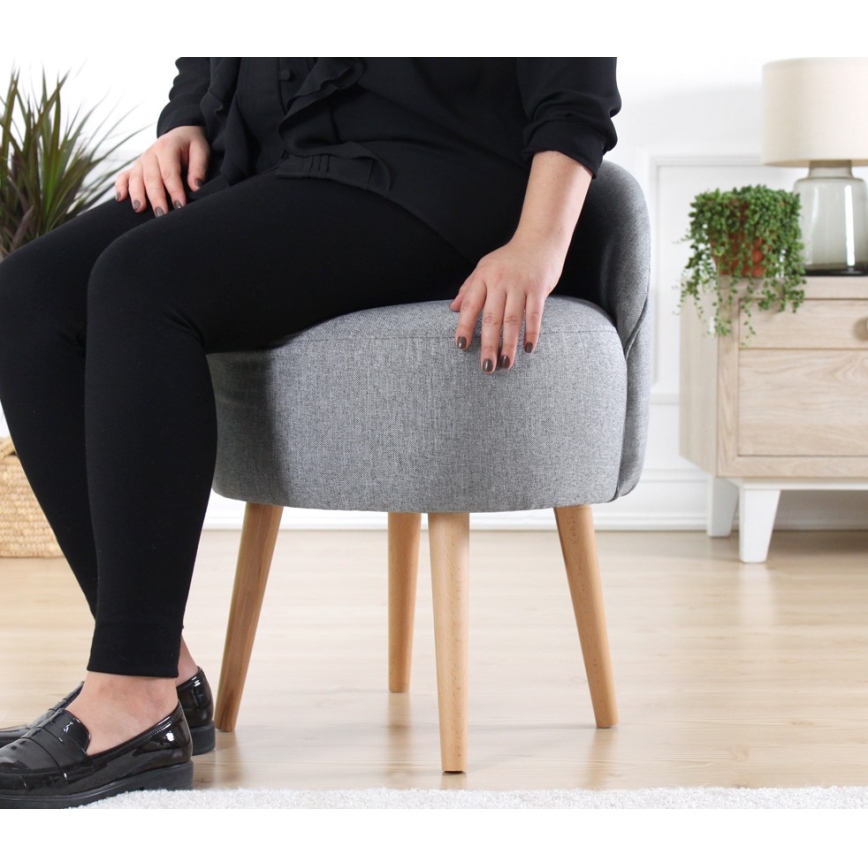 Taburet NIKI, priemer 46 cm, sivý