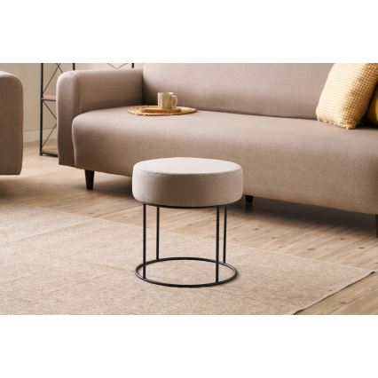 Taburet RELO, priemer 40 cm, béžový