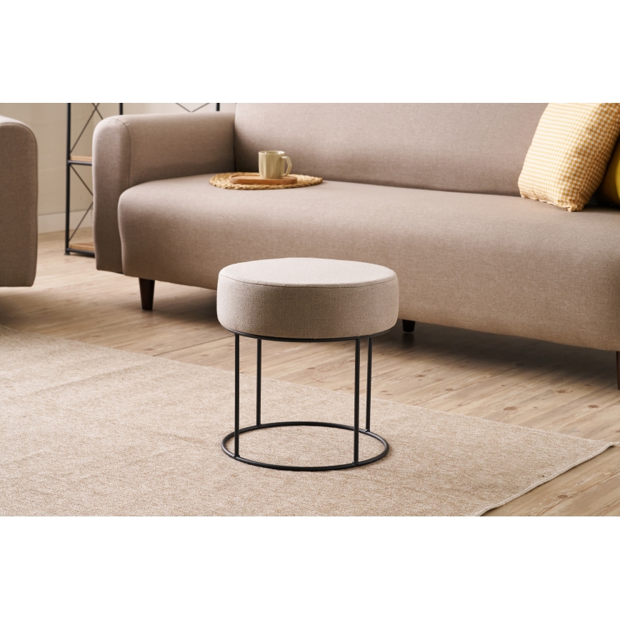 Taburet RELO, priemer 40 cm, béžový