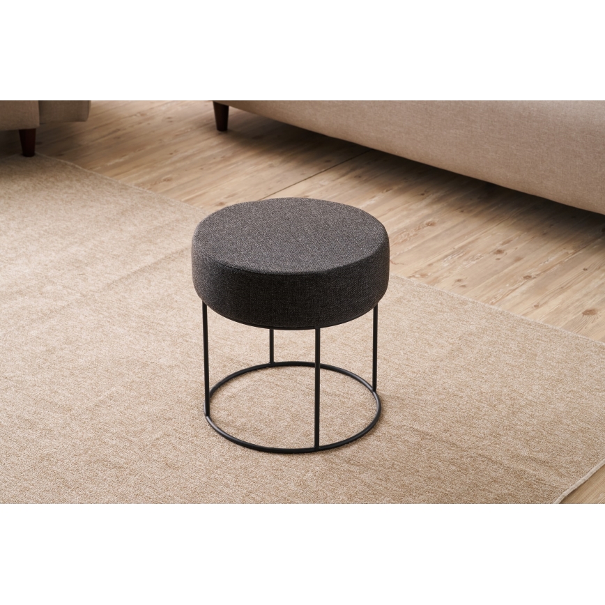 Taburet RELO, priemer 40 cm, tmavohnedý