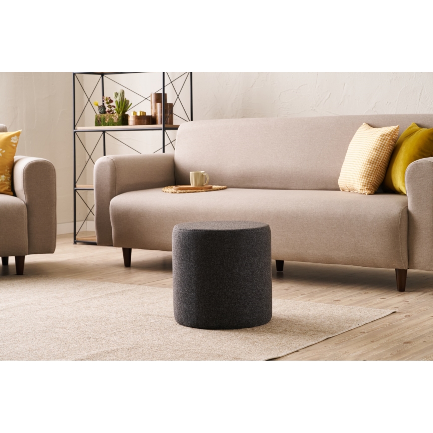 Taburet RONDO, priemer 40 cm, tmavohnedý