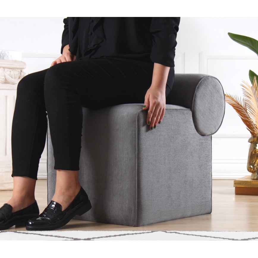 Taburet TIKI 47x45 cm sivý