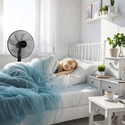 Taylor Swoden - Stojanový ventilátor 50W/230V 122 cm čierny