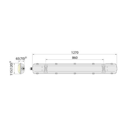 Technické žiarivkové svietidlo 2xG13/18W/230V IP65 1270 mm