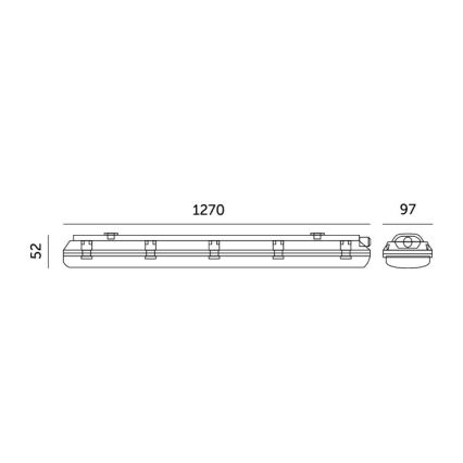 Technické žiarivkové svietidlo HERMIC T8 2xG13/18W/230V IP65
