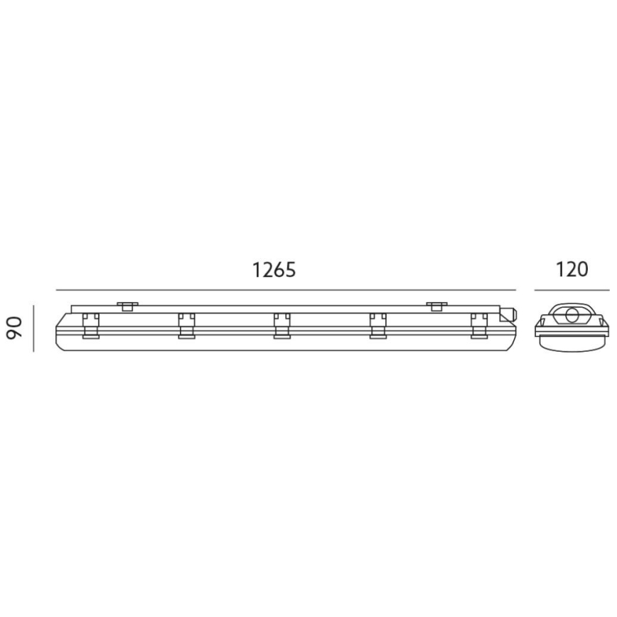 Technické žiarivkové svietidlo T8 2xG13/18W/230V IP65