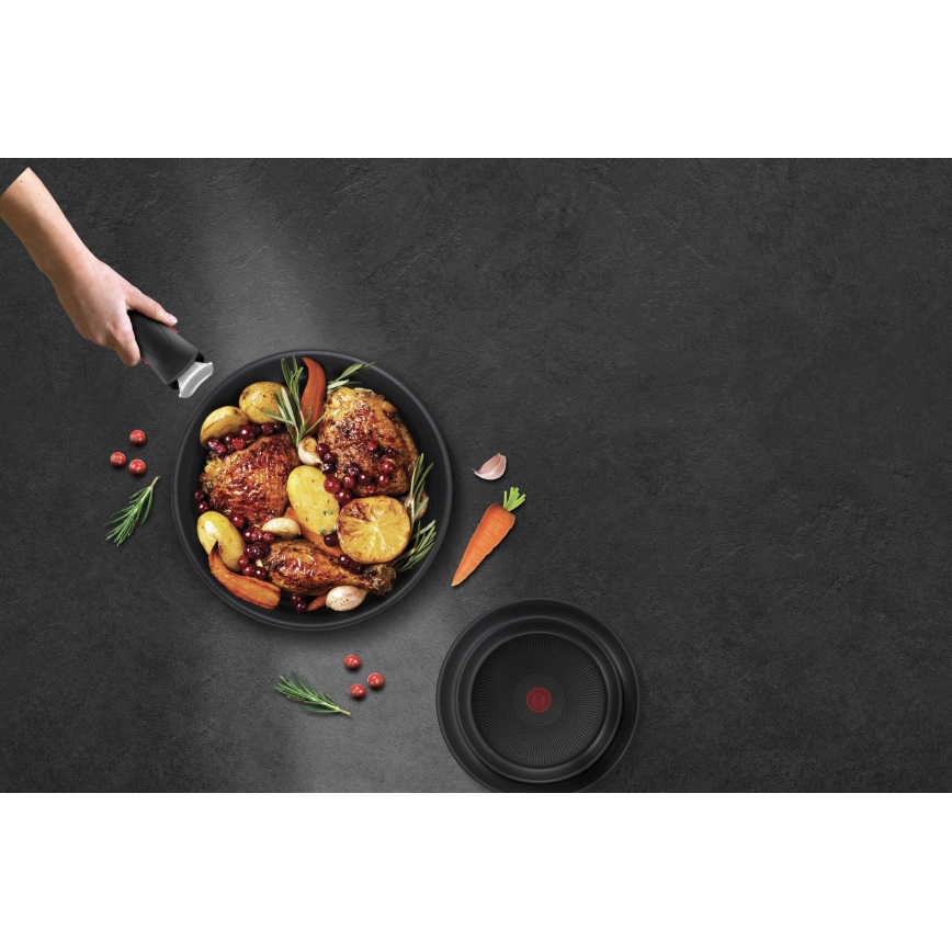 Tefal - 3-dielna sada panvíc INGENIO BLACK STONE