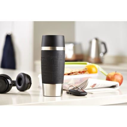 Tefal - Cestovný hrnček 360 ml TRAVEL MUG nerez/čierna