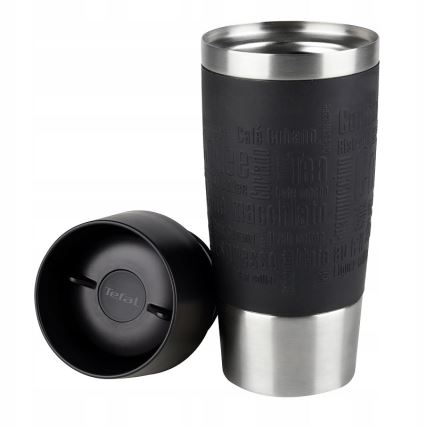 Tefal - Cestovný hrnček 360 ml TRAVEL MUG nerez/čierna