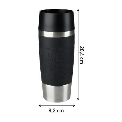 Tefal - Cestovný hrnček 360 ml TRAVEL MUG nerez/čierna