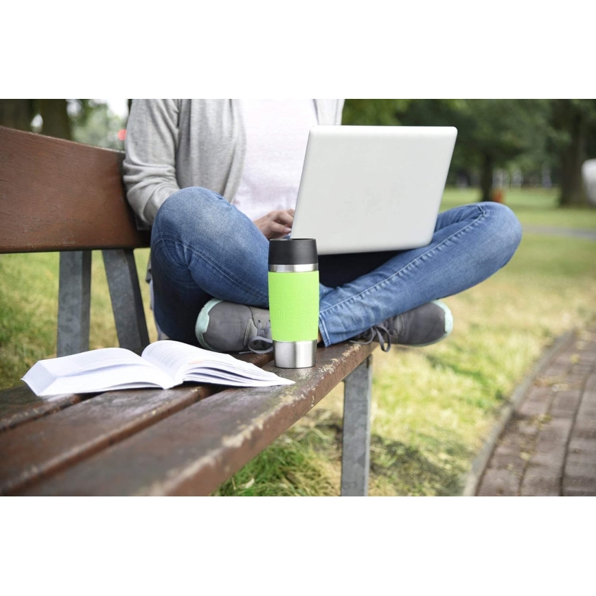 Tefal - Cestovný hrnček 360 ml TRAVEL MUG nerez/zelená