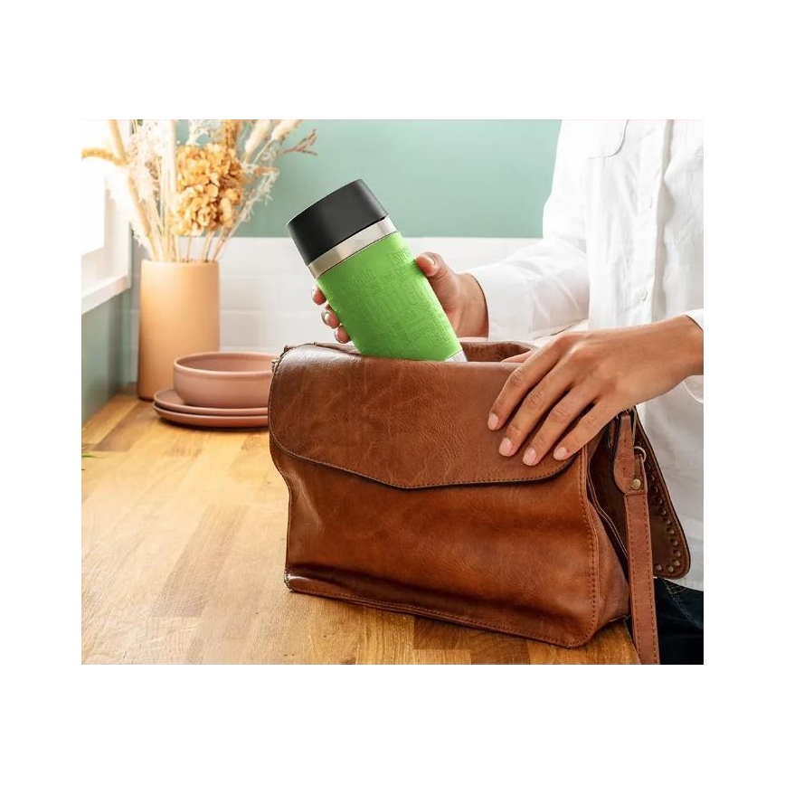 Tefal - Cestovný hrnček 360 ml TRAVEL MUG nerez/zelená