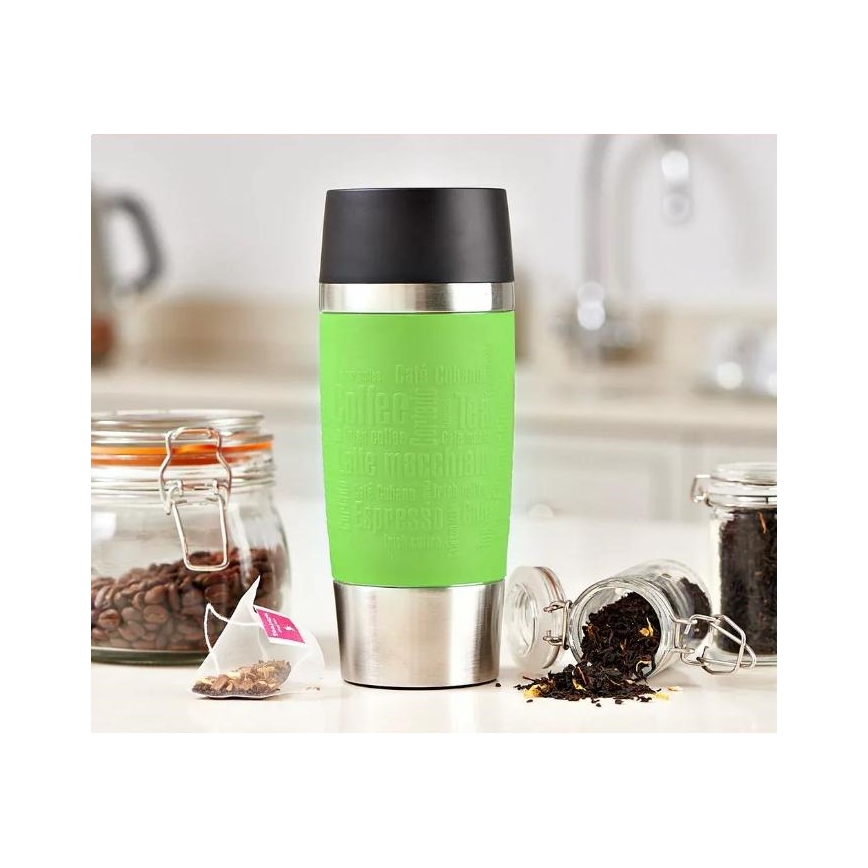 Tefal - Cestovný hrnček 360 ml TRAVEL MUG nerez/zelená