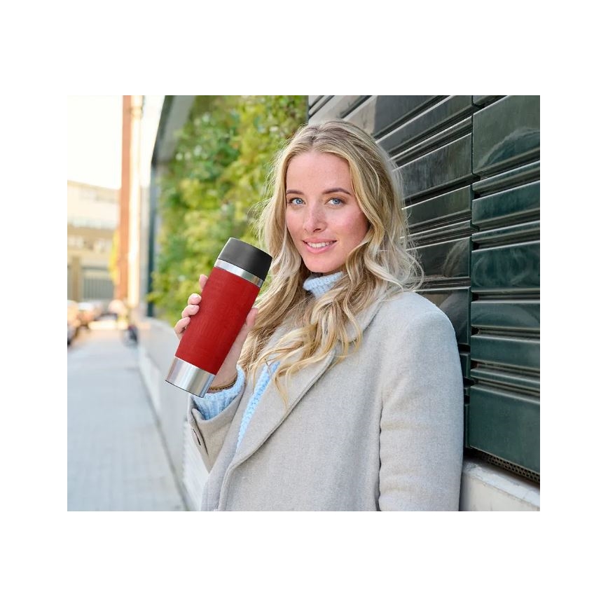 Tefal - Cestovný hrnček 500 ml TRAVEL MUG nerez/červená