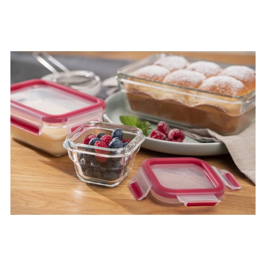 Tefal - Dóza na potraviny 0,45 l MSEAL GLASS červená/sklo