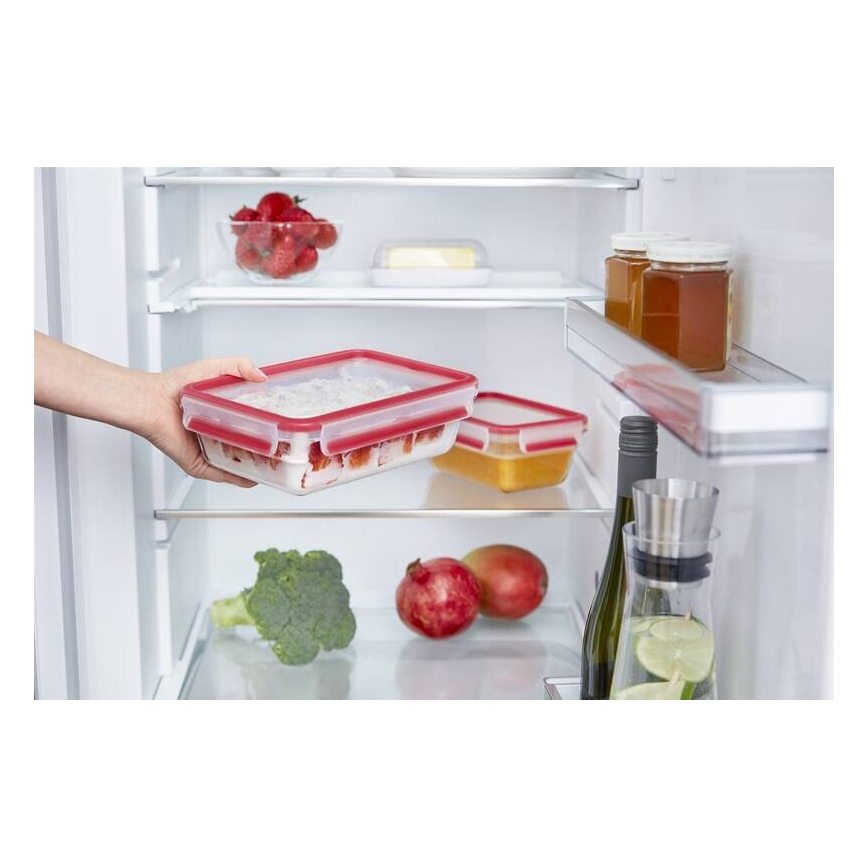Tefal - Dóza na potraviny 0,85 l MSEAL GLASS červená/sklo