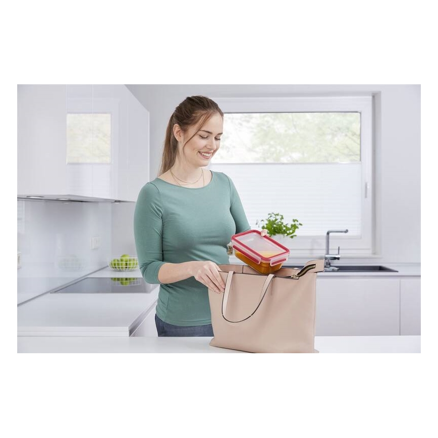 Tefal - Dóza na potraviny 0,85 l MSEAL GLASS červená/sklo