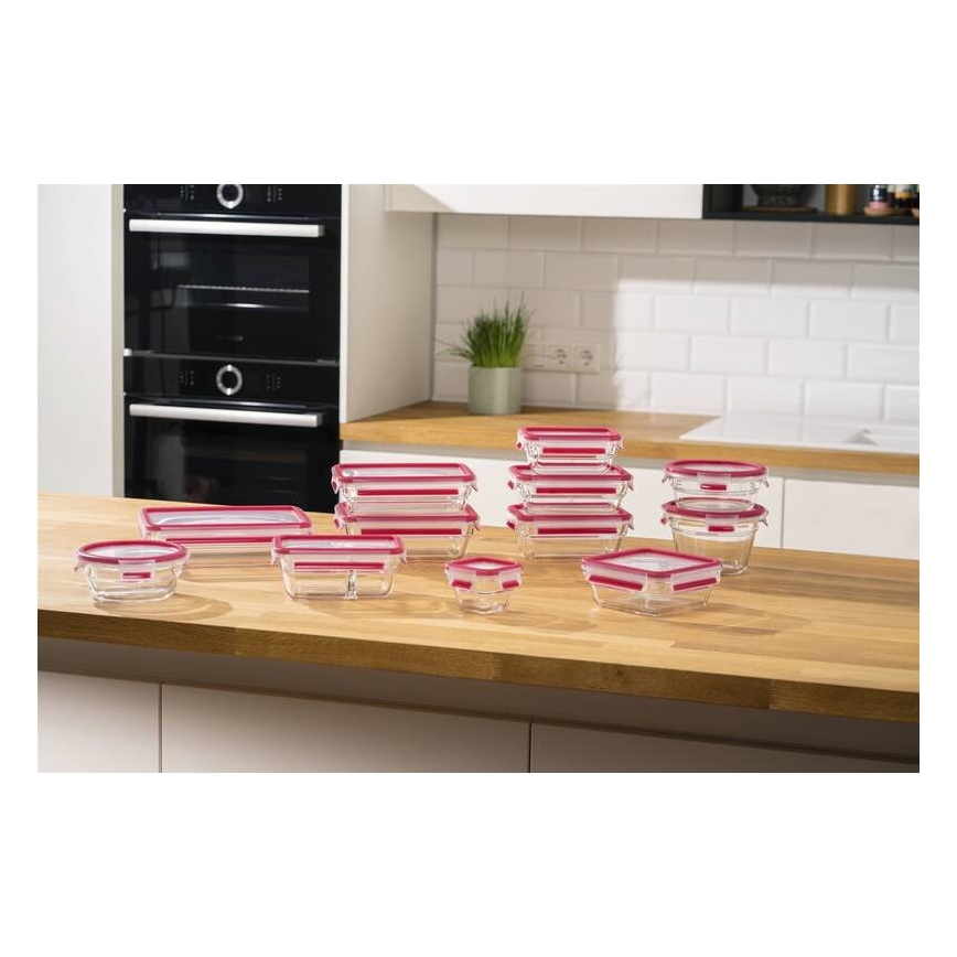 Tefal - Dóza na potraviny 1,1 l MSEAL GLASS červená/sklo