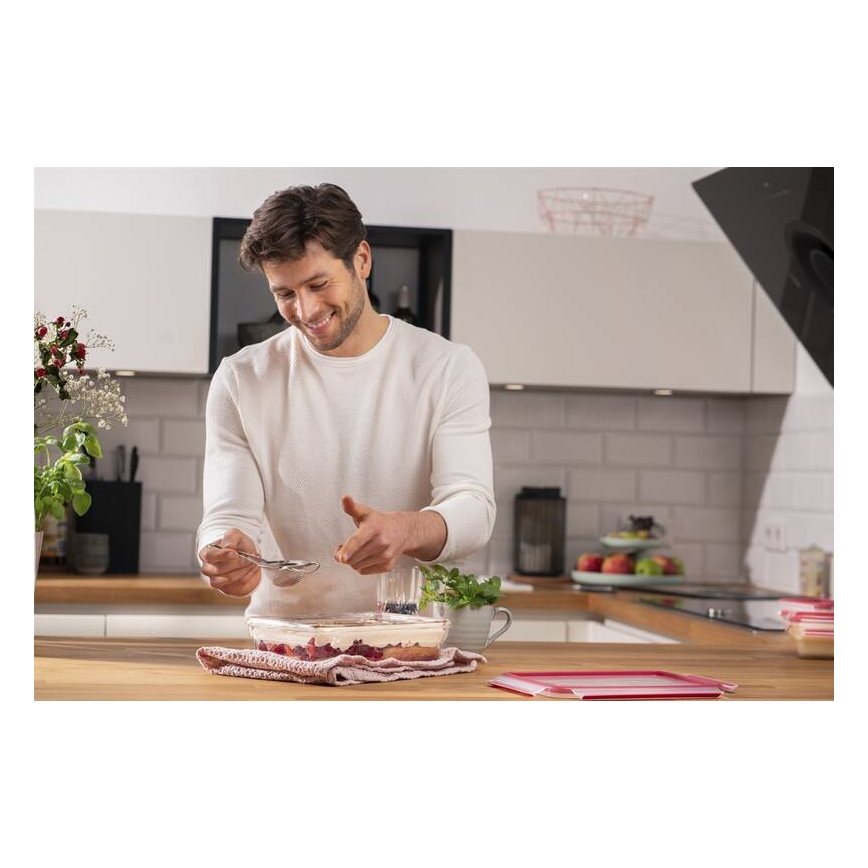 Tefal - Dóza na potraviny 2 l MSEAL GLASS červená/sklo