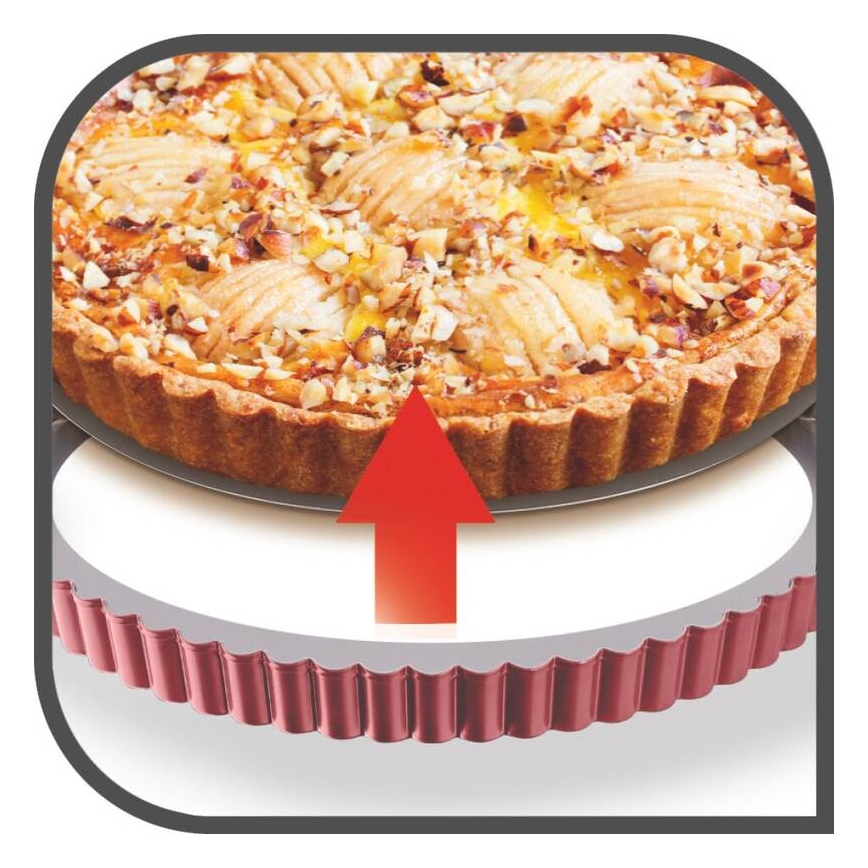 Tefal - Forma na koláč s vyberateľným dnom DELIBAKE 28 cm červená
