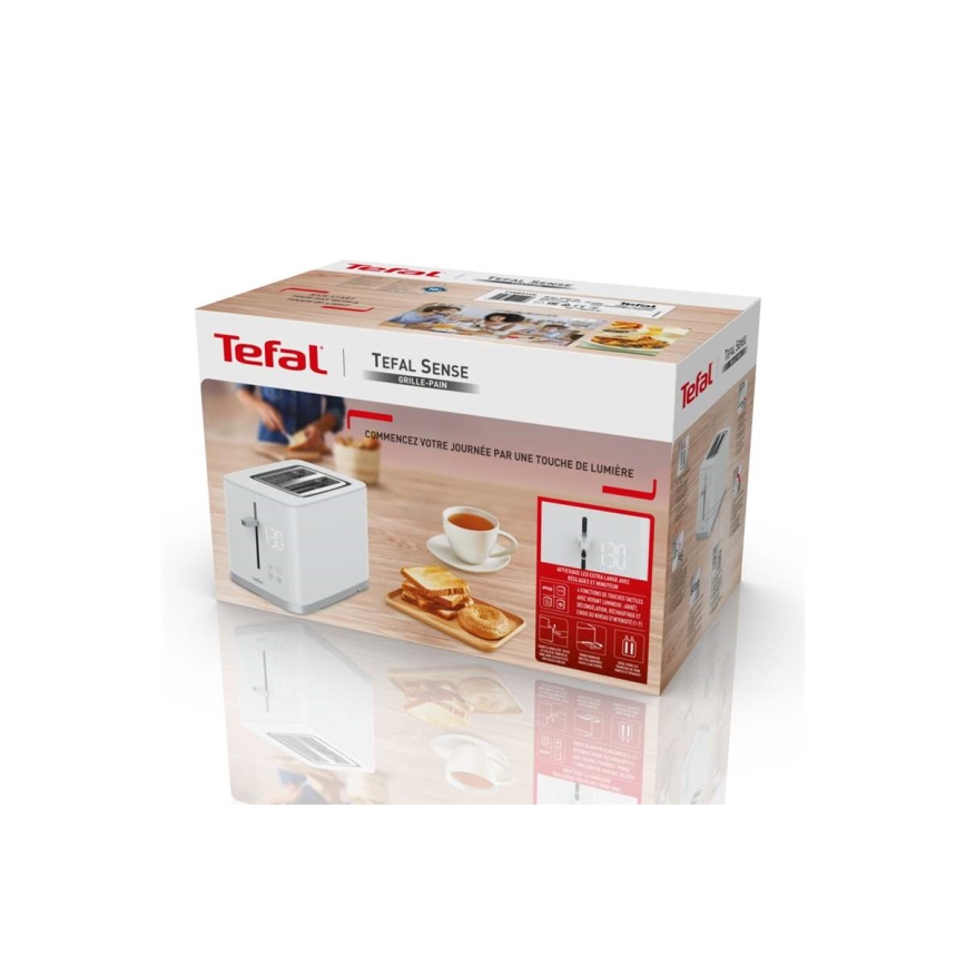 Tefal - Hriankovač s dvomi otvormi SENSE 850W/230V biela