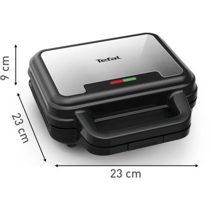 Tefal - Hriankovač ULTRA COMPACT 3v1 700W/230V čierna/matný chróm