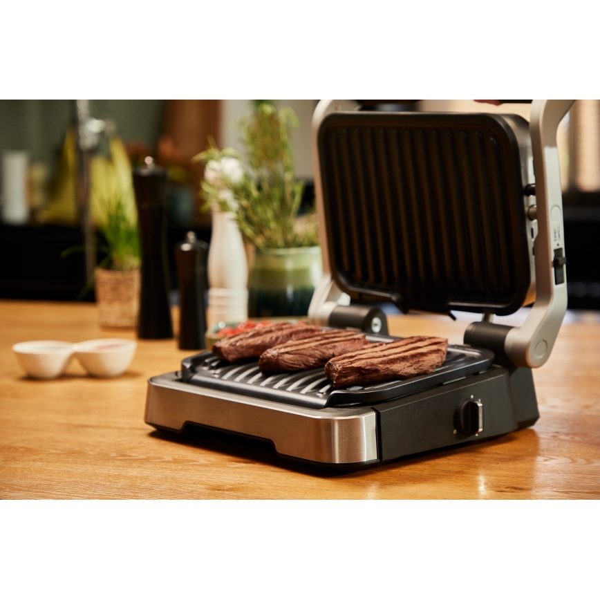 Tefal - Kontaktný gril OPTIGRILL 2100W/230V matný chróm
