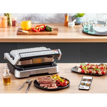 Tefal - Kontaktný gril OPTIGRILL 2100W/230V matný chróm