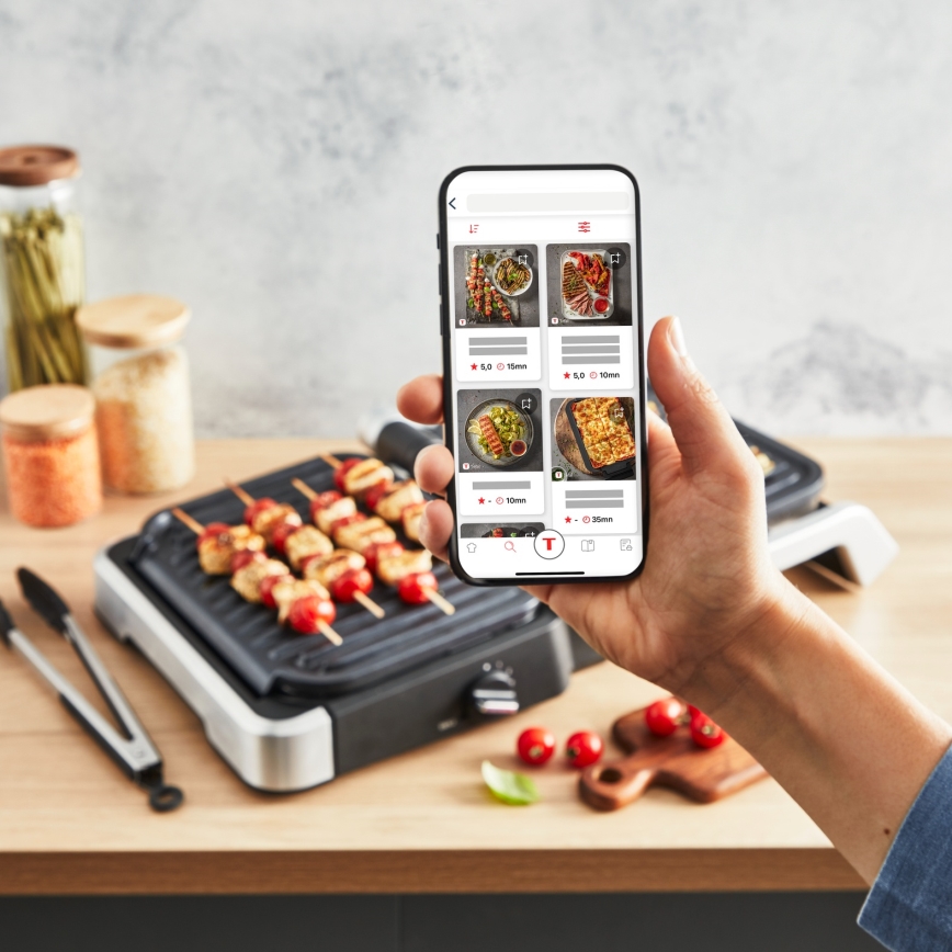Tefal - Kontaktný gril OPTIGRILL 2100W/230V matný chróm