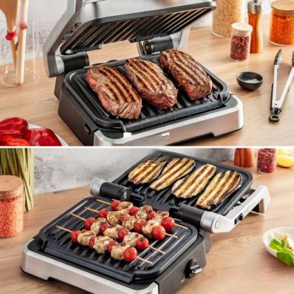 Tefal - Kontaktný gril OPTIGRILL 4v1 2100 W/230 V nerezová oceľ