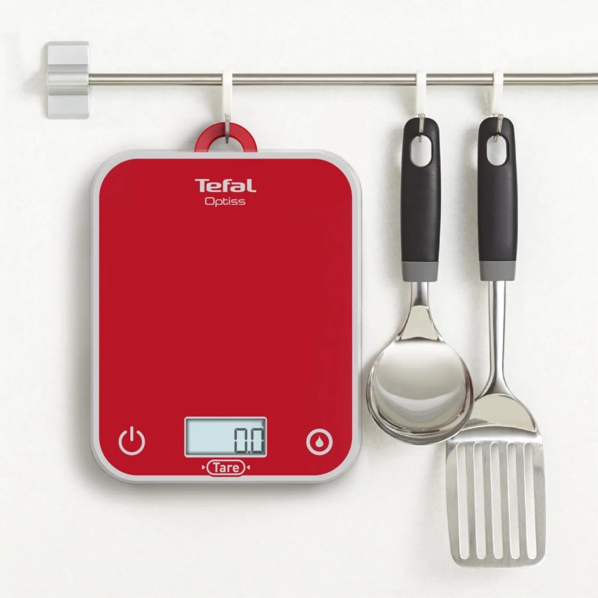 Tefal - Kuchynská váha OPTISS 2xAAA červená