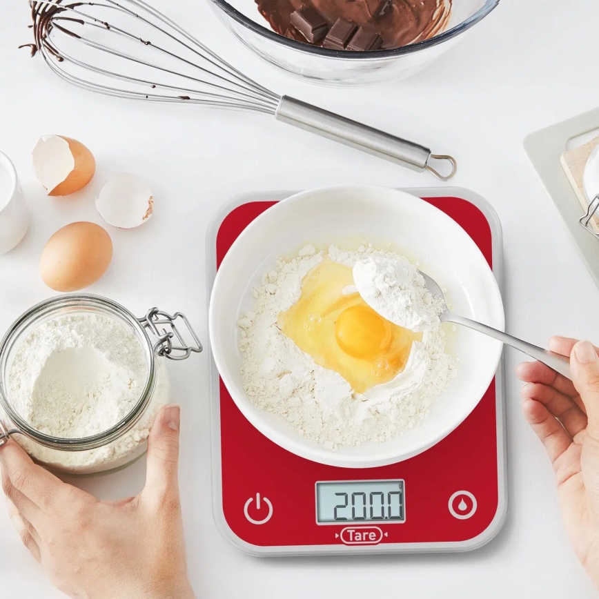 Tefal - Kuchynská váha OPTISS 2xAAA červená