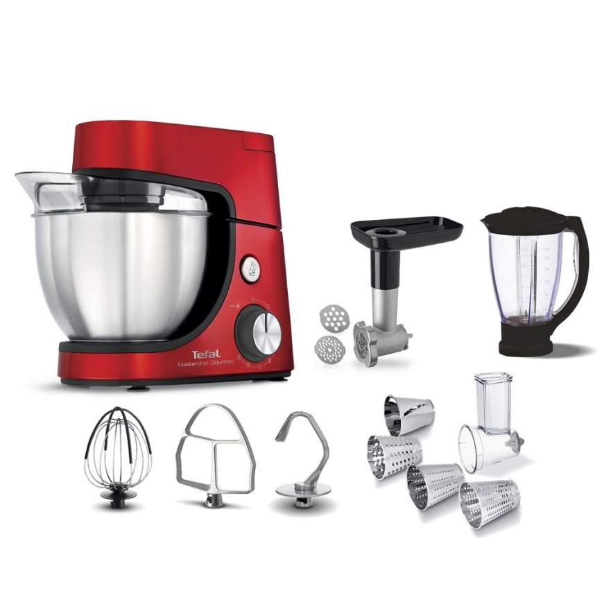 Tefal - Kuchynský robot MASTERCHEF GOURMET 1100W/230V červená