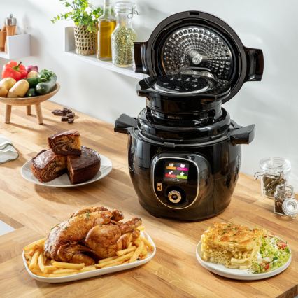 Tefal - Multifunkčný elektrický tlakový hrniec s príslušenstvom 6 l 1600 W/230 V čierny
