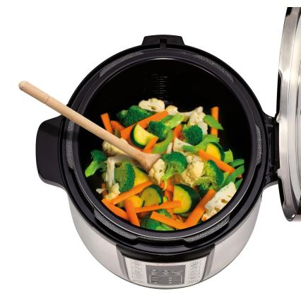 Tefal - Multifunkčný elektrický tlakový hrniec ALL IN ONE POT 1100W/230V chróm/čierna