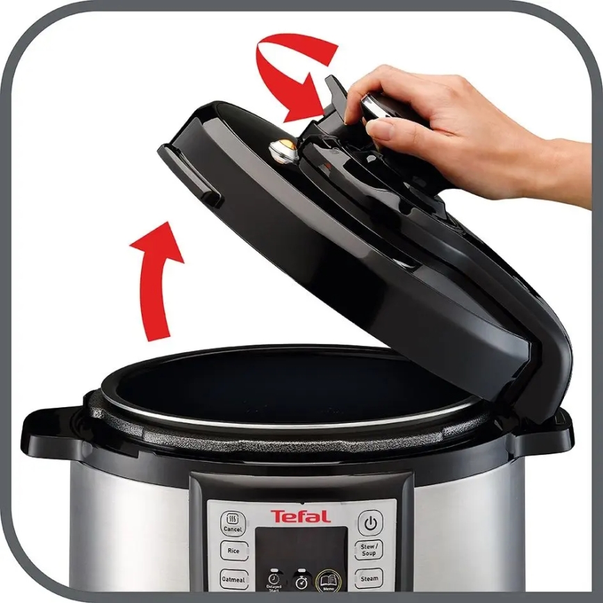 Tefal - Multifunkčný elektrický tlakový hrniec ALL IN ONE POT 1100W/230V matný chróm/čierna
