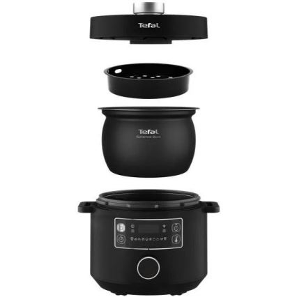 Tefal - Multifunkčný elektrický hrniec TURBO CUISINE 4,8 l 1090W/230V čierna