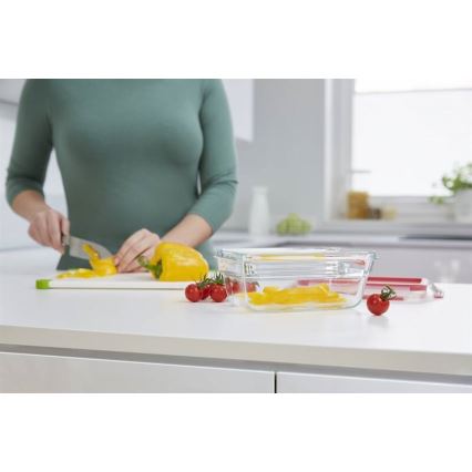 Tefal - Nádoba na potraviny 0,85 l MSEAL GLASS červená/sklo